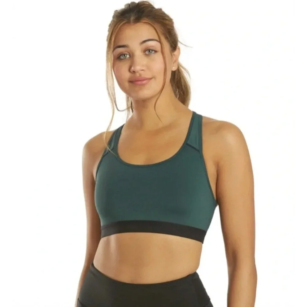 Free People FP Movement Stargazer Sports Bra Green Black Size Small NWT